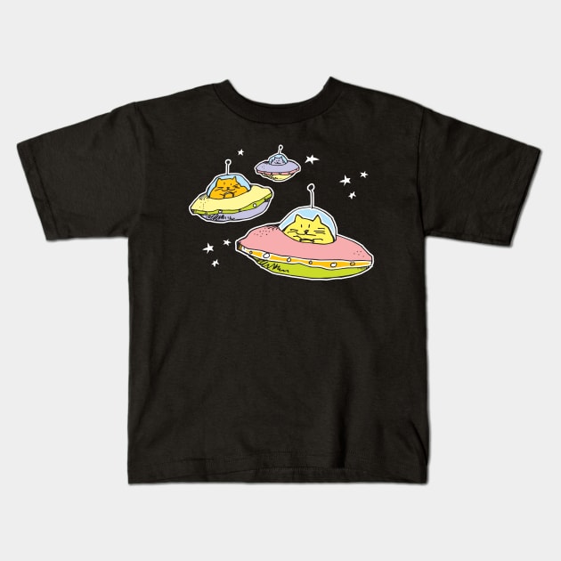 Cats in space Kids T-Shirt by vectormutt